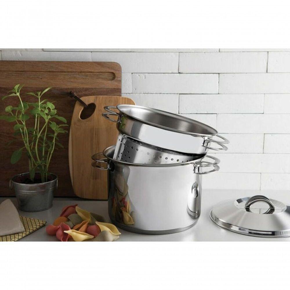 Jogo Cozi-pasta Tramontina Solar Em Aço Inox 24cm 2 Peças - 3
