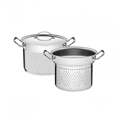 Jogo Cozi-pasta Tramontina Professional Em Aço Inox 20cm 2 Peças