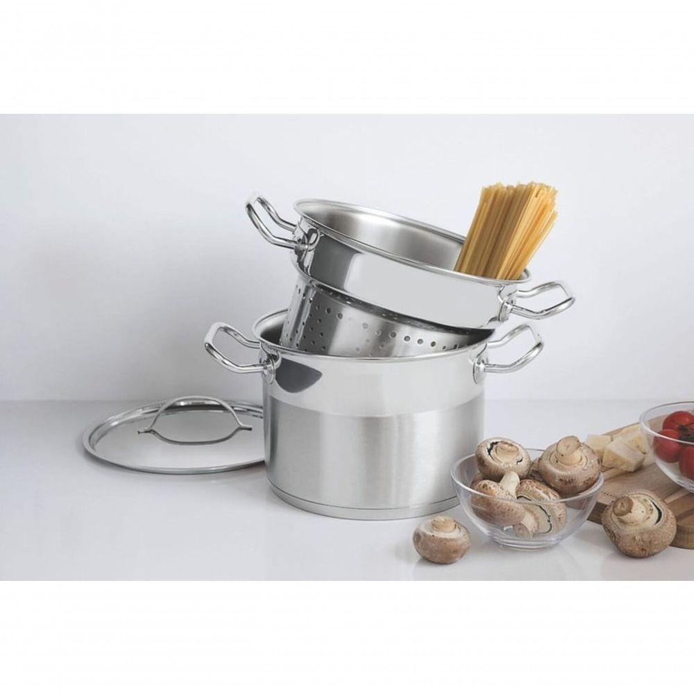 Jogo Cozi-pasta Tramontina Professional Em Aço Inox 24cm 2 Peças - 5