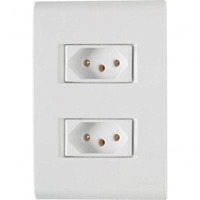Conjunto 4x2 2 Tomadas 2p+t Tramontina 10 A 250 V Liz Branco