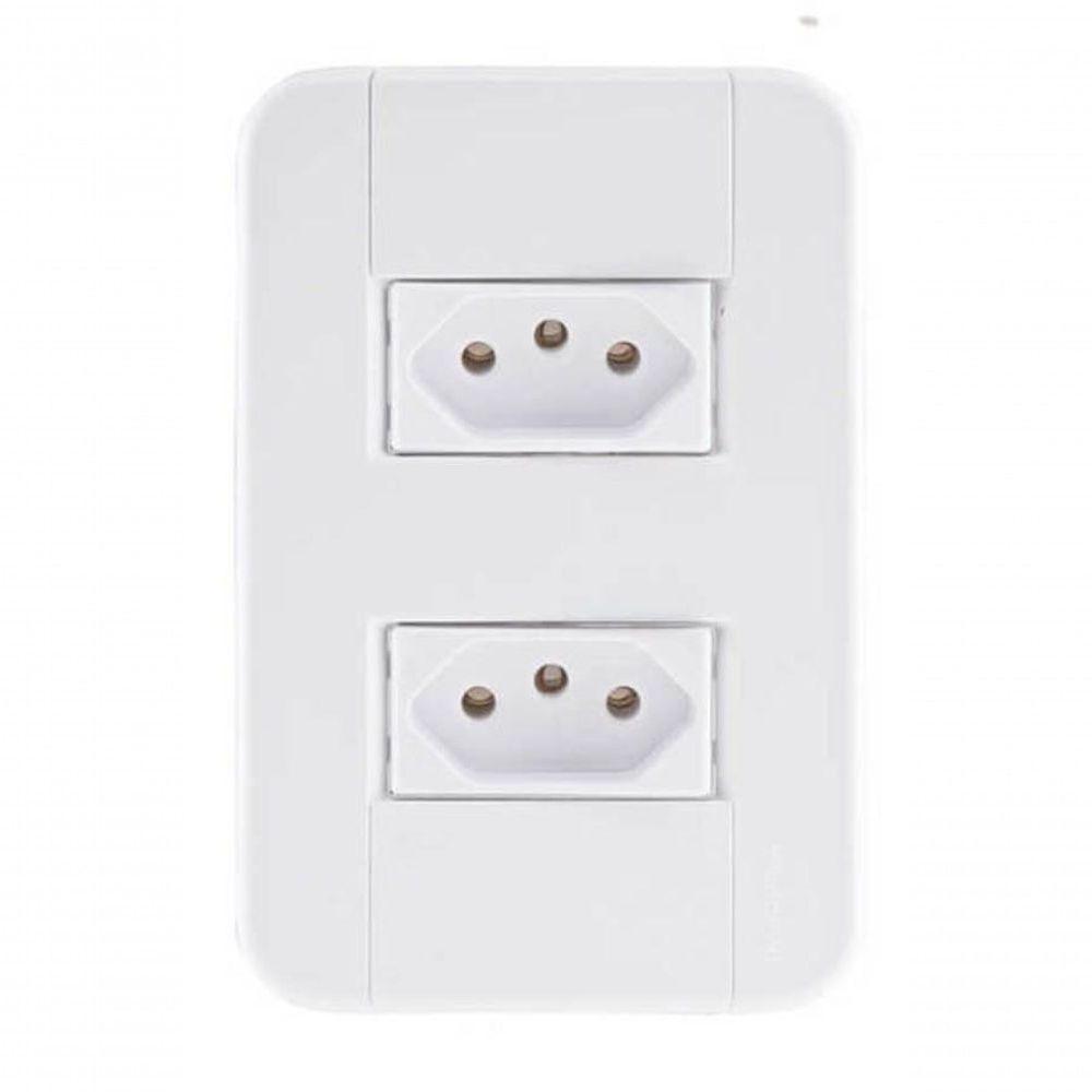 Conjunto 4x2 2 Tomadas 2p+t 20 A 250 V Tramontina Tablet Branco - 1