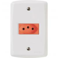 Conjunto 4x2 Com 1 Tomada 2p+t 20 A 250 V Tramontina Lux2 Vermelho E Branco - 1