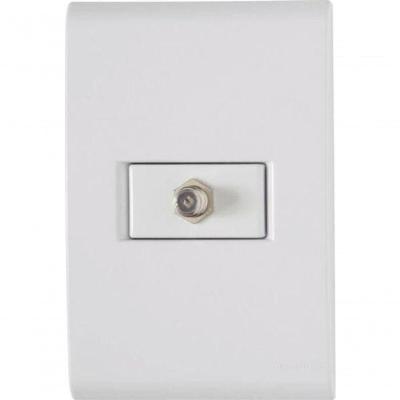 Conjunto 4x2 1 Tomada Tv-sat Coaxial Tramontina Liz Branco