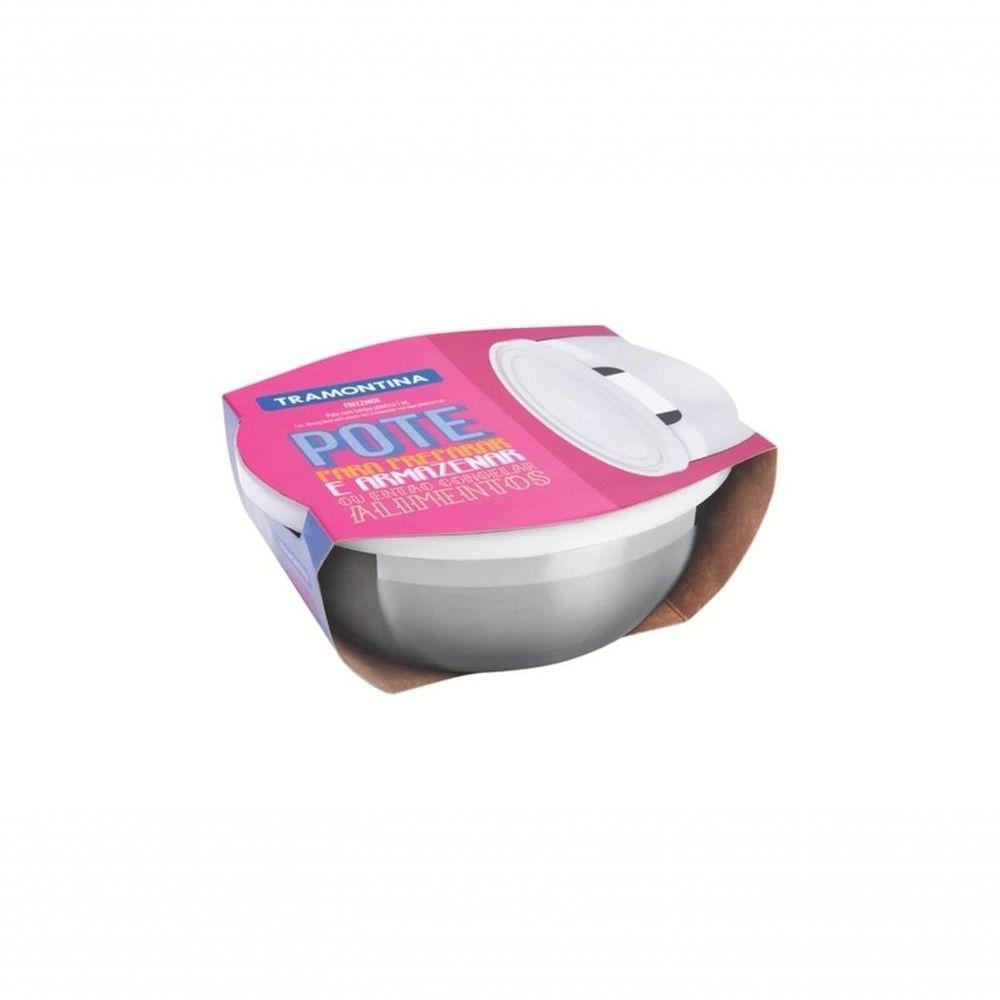 Pote Redondo Tramontina Freezinox Em Inox Com Tampa Plástica 0,8 Litros - 4