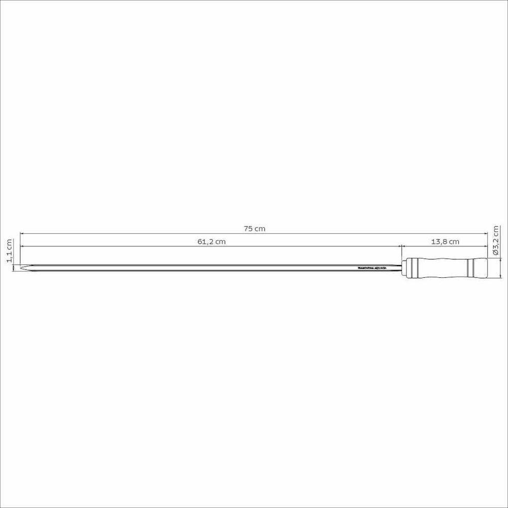 Espeto Para Churrasco Tramontina Inox Lâmina Com Cabo Madeira 75cm - 2