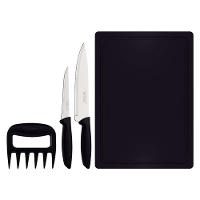 Jogo De Facas Tramontina Plenus Em Aço Inox E Cabos De Polipropileno Preto 4 Peças - 1