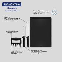Jogo De Facas Tramontina Plenus Em Aço Inox E Cabos De Polipropileno Preto 4 Peças - 3