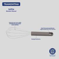 Batedor Manual Tramontina Softta Cinza Em Aço Inox Com Cabo Emborachado - 3