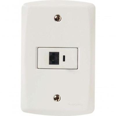 Conjunto 4x2 Com 1 Tomada Telefone Rj11 Tramontina Lux2 Branco