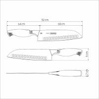 Faca Santoku Tramontina Sublime Em Aço Inox 7,5