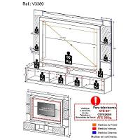 Estante Tv 65" Com Espelho Oslo Multimóveis V3389 Madeirada/Preta Madeirado/Preto - 5