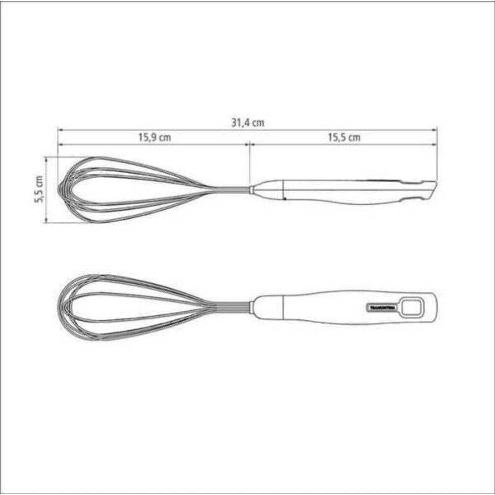 Batedor Manual Tramontina Verano 31,4cm ônix - 2