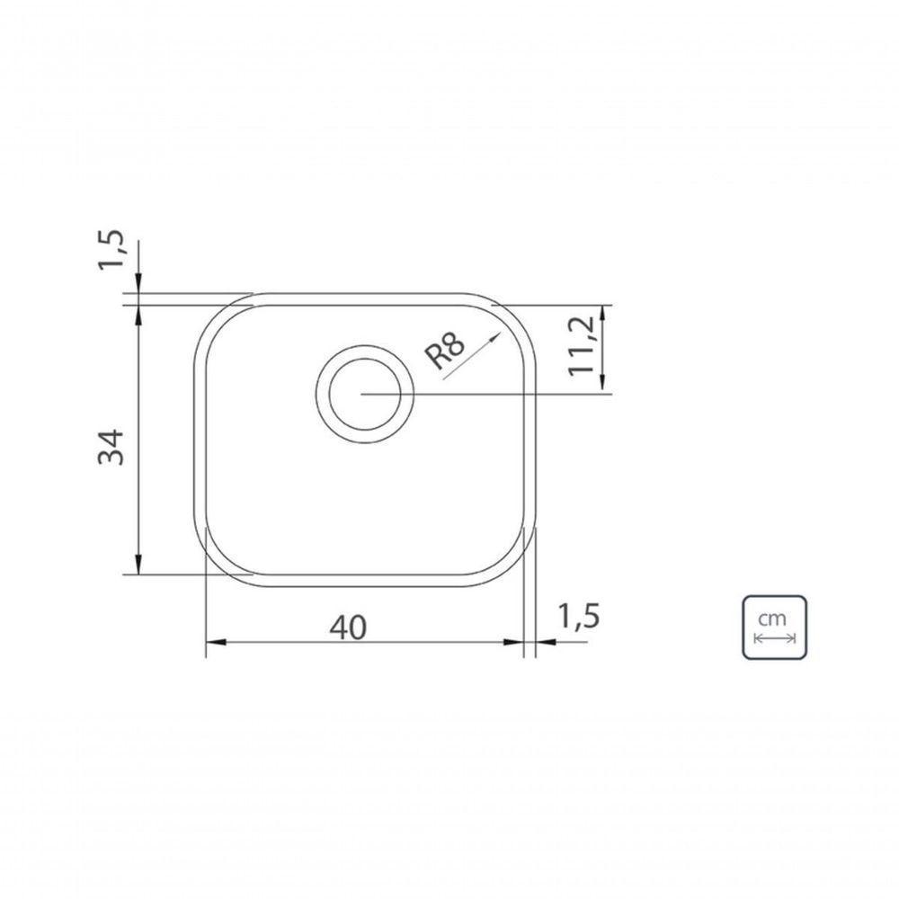 Cuba De Embutir Tramontina Lavínia 40 Bl Em Inox Escovado Com Escape 40x34 Cm - 2