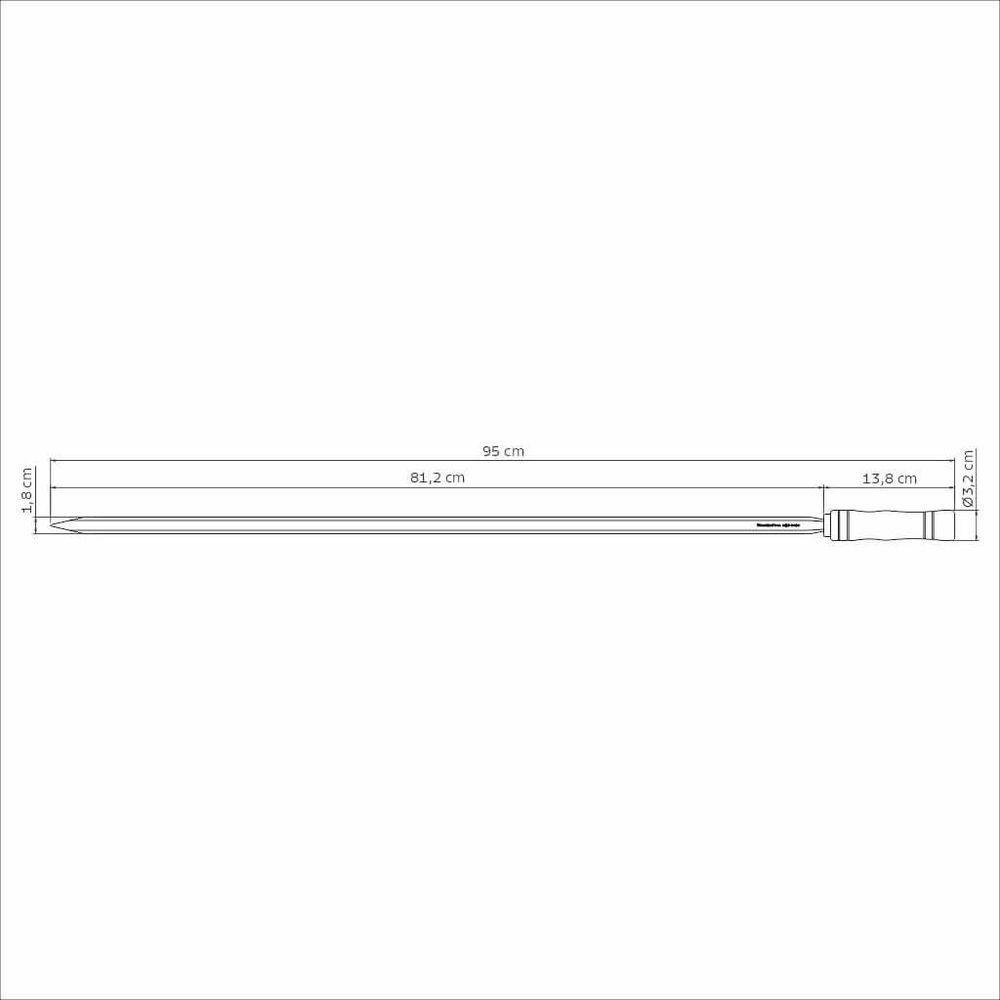 Espeto Para Churrasco Tramontina Com Lâmina Em Inox E Cabo De Madeira 95cm - 2