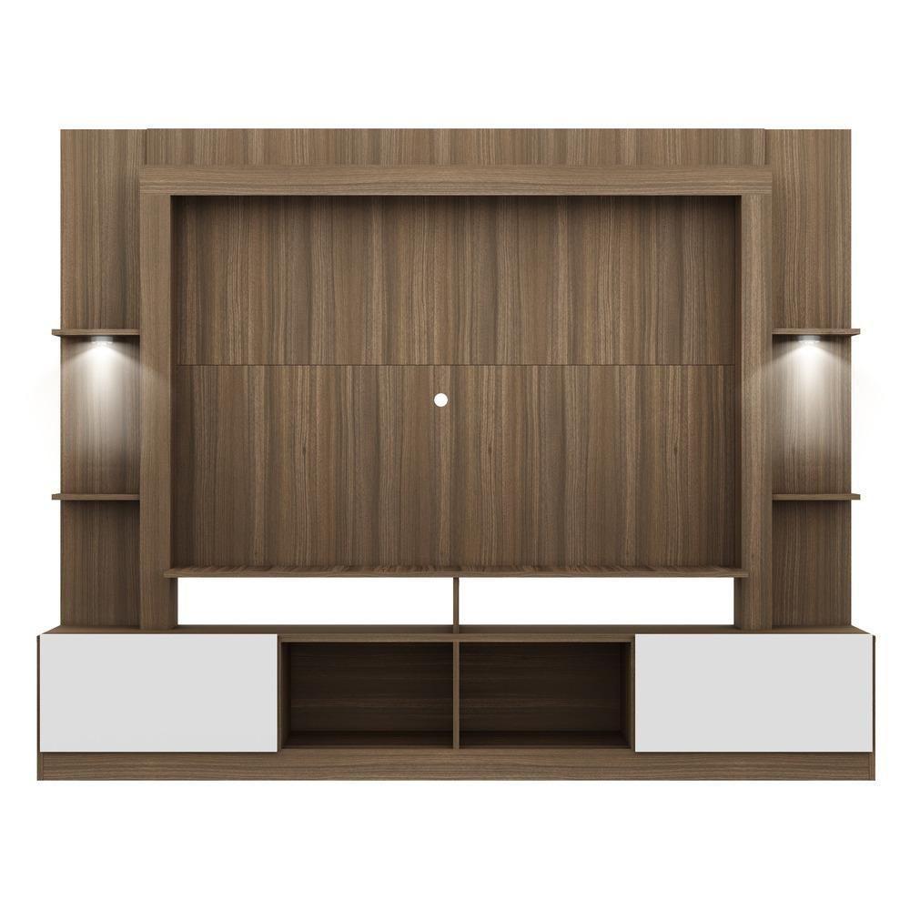 Estante Tv 65" Com Leds Berlim Multimóveis V3392 Madeirada/Branca Madeirado/Branco - 3