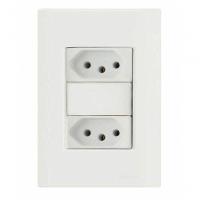 Conjunto 4x2 2 Tomadas 2p+t 10 A 250 V Tramontina Giz Branco - 1