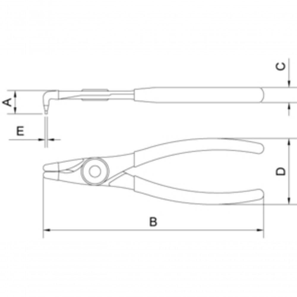 Alicate Para Anéis Interno Curvo 7" Tramontina Pro - 2