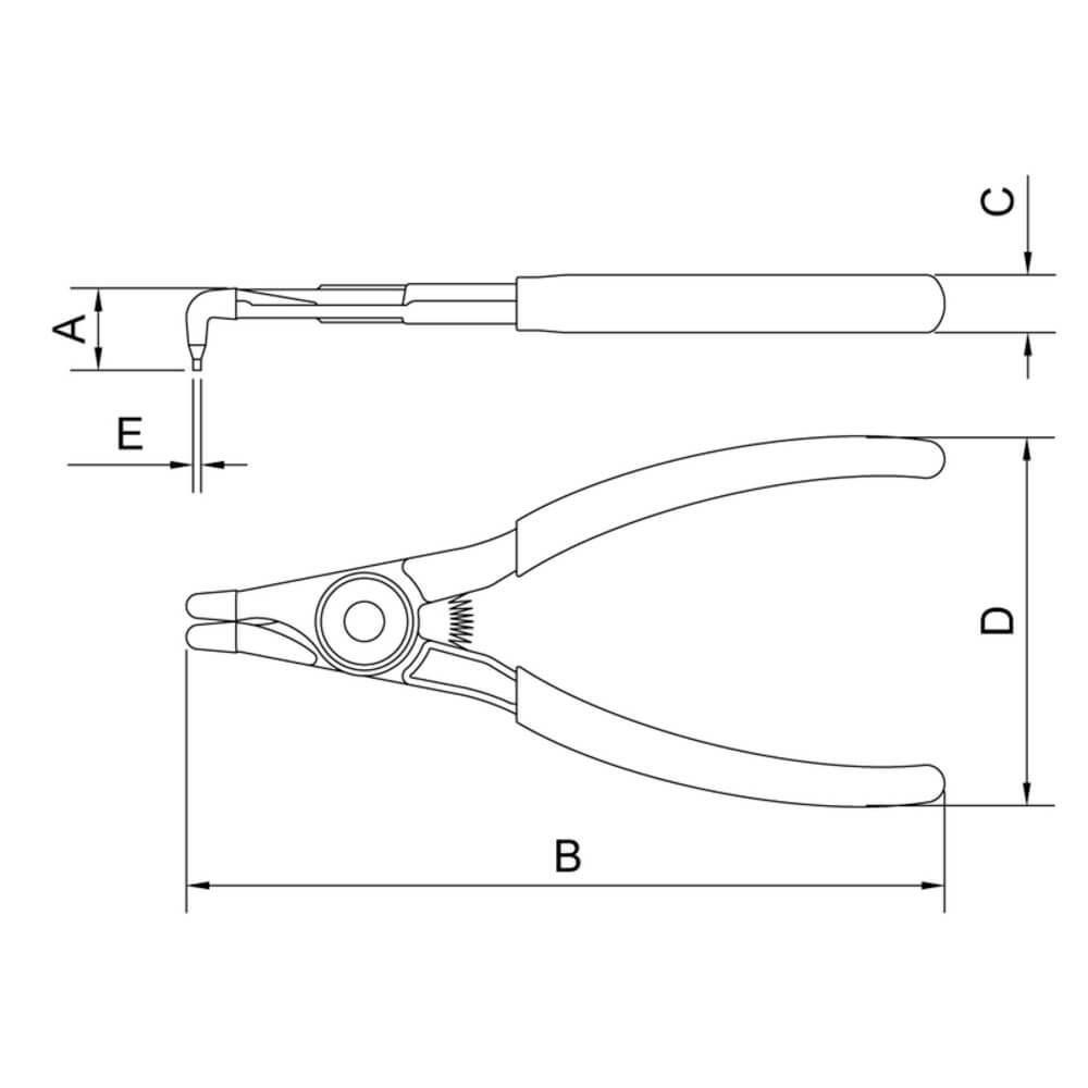 Alicate Para Anéis Externo Curvo 9" Tramontina Pro - 2