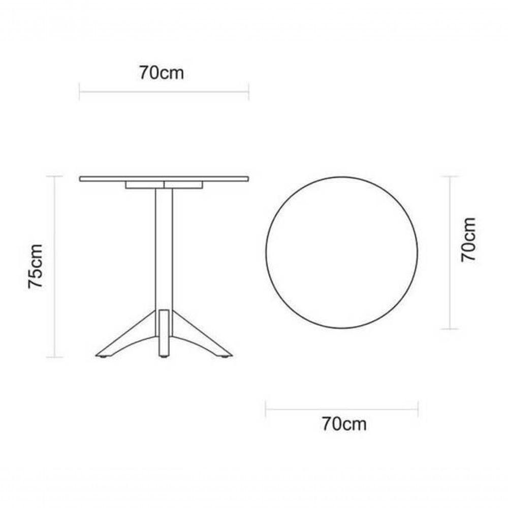Mesa De Madeira Tramontina London Redonda Em Tauarí Amêndoa 2 Lugares 70cm - 3