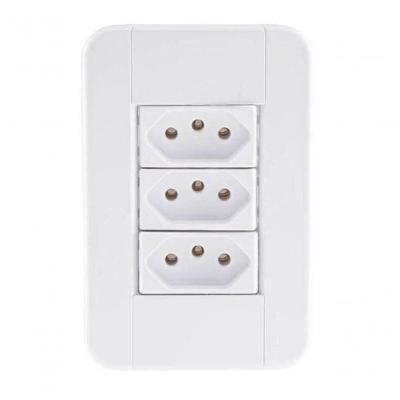 Conjunto 4x2 3 Tomadas 2p+t 20 A 250 V Tramontina Tablet Branco