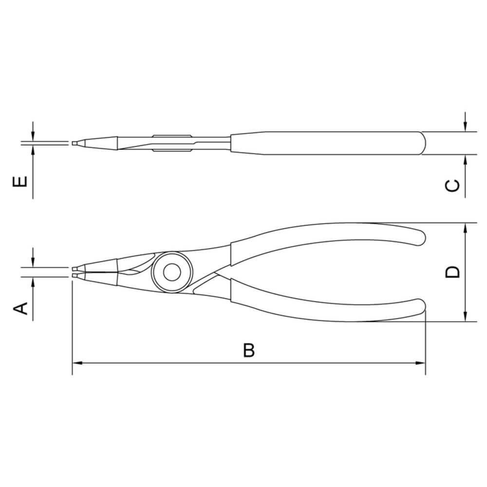 Alicate Para Anéis Interno Reto 7" Tramontina Pro - 2