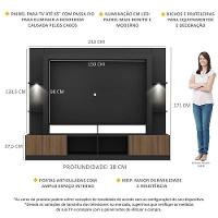 Estante Tv 65" Com Leds Berlim Multimóveis V3392 Preta/Madeirada Preto/Madeirado - 6