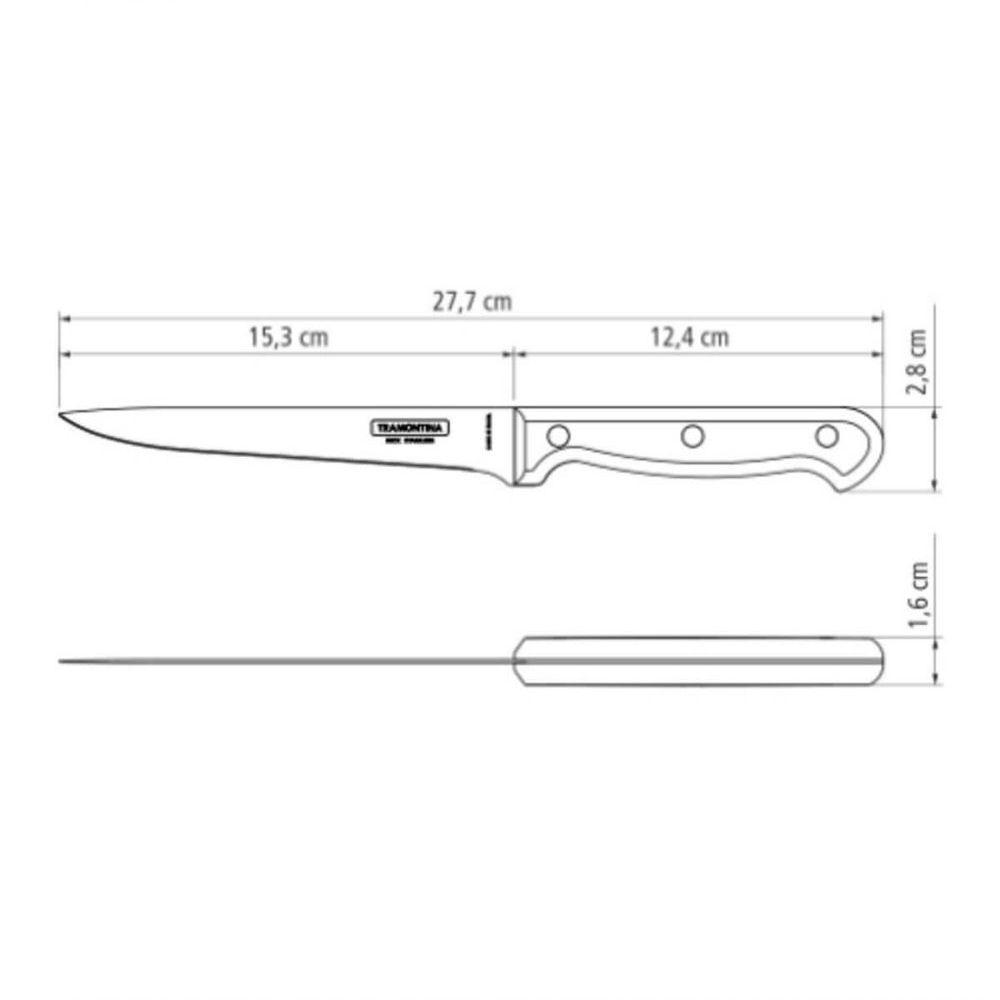 Faca Para Desossar Tramontina Ultracorte 6 Inox Preta - 4