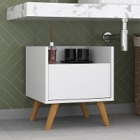 Gabinete Armário Banheiro 40 Cm Com Pés Retrô Multimóveis Mp5037 Branco/Natural - 1