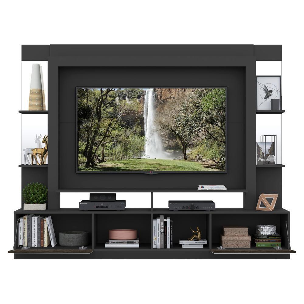 Estante Tv 65" Com Espelho Oslo Multimóveis V3389 Preta/Tenerife Preto/Tenerife - 7