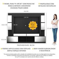 Estante Tv 65" Com Espelho Oslo Multimóveis V3389 Preta/Tenerife Preto/Tenerife - 8