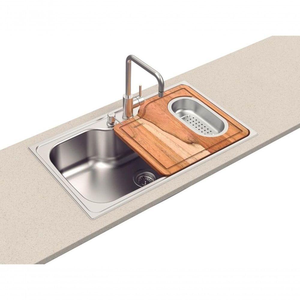 Cuba De Sobrepor Tramontina Morgana Maxi 78 Fx Inox Acabamento Escovado 86x50cm Com Acessórios - 2