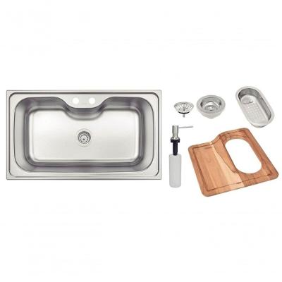 Cuba De Sobrepor Tramontina Morgana Maxi 78 Fx Inox Acabamento Escovado 86x50cm Com Acessórios