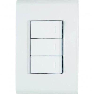 Conjunto 4x2 3 Interruptores Paralelos Tramontina Liz 10 A 250 V Branco