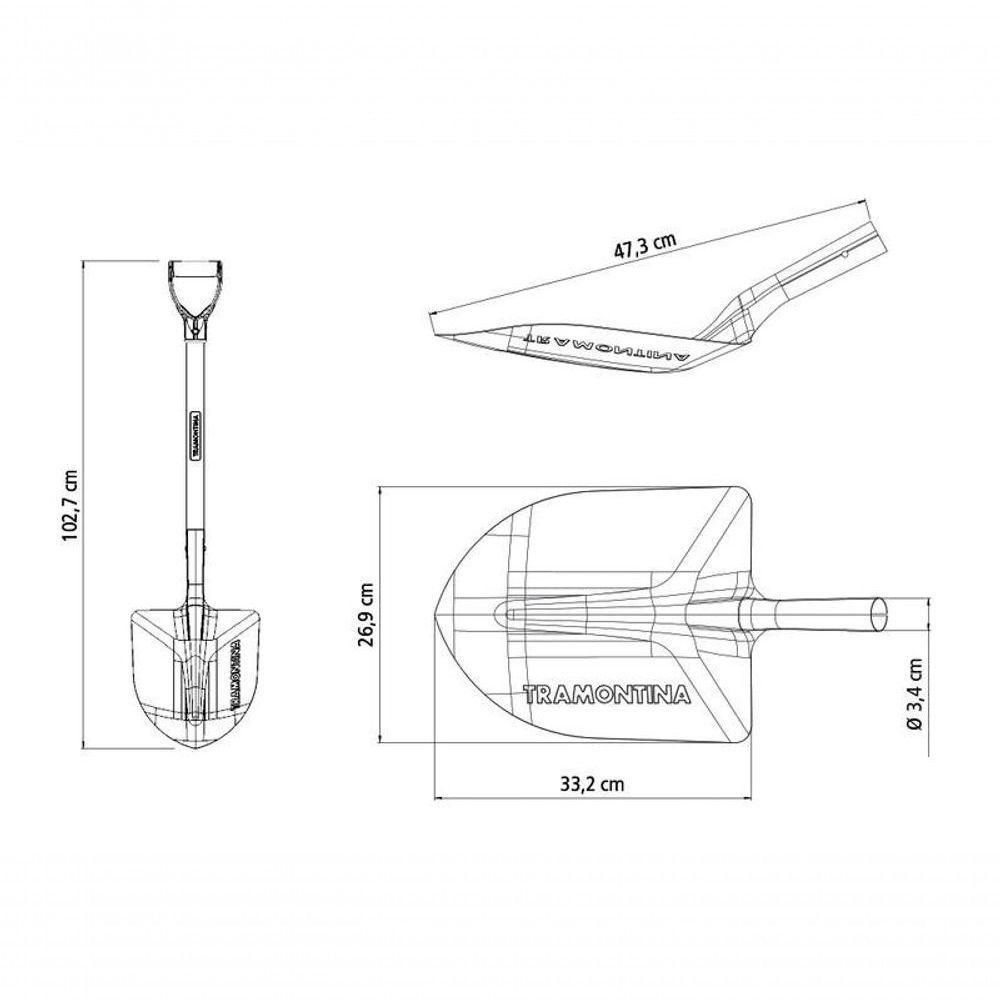 Pá De Bico Leve Tramontina Em Aço Com Cabo De Madeira 71cm 460-30 - 3