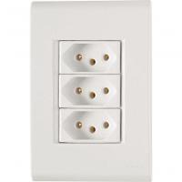 Conjunto 4x2 3 Tomadas 2p+t 20 A 250 V Tramontina Liz Branco - 1