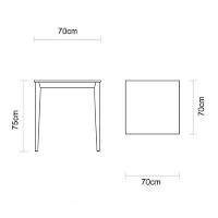 Mesa De Madeira Tramontina London Quadrada Em Tauarí Amêndoa 4 Lugares 70cm - 4