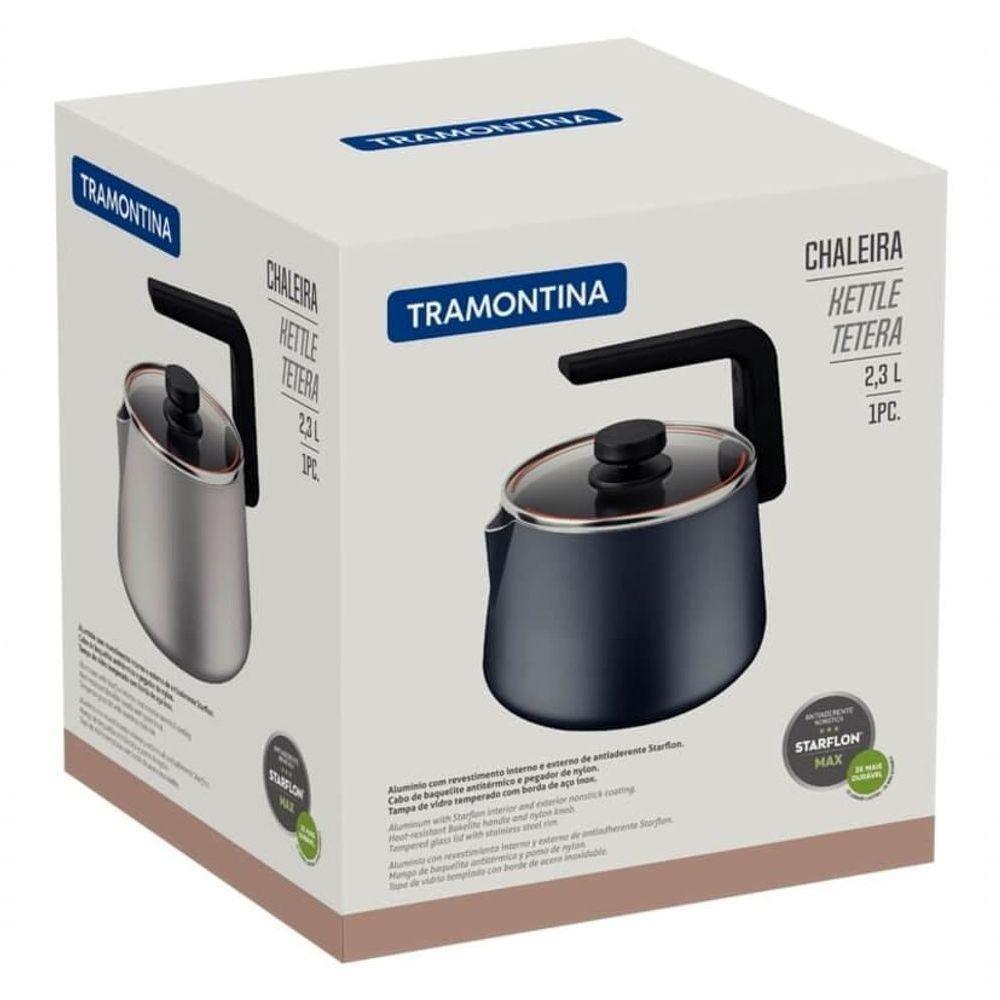 Chaleira Tramontina Em Alumínio 2,3 L Com Revestimento Antiaderente Off White - 3