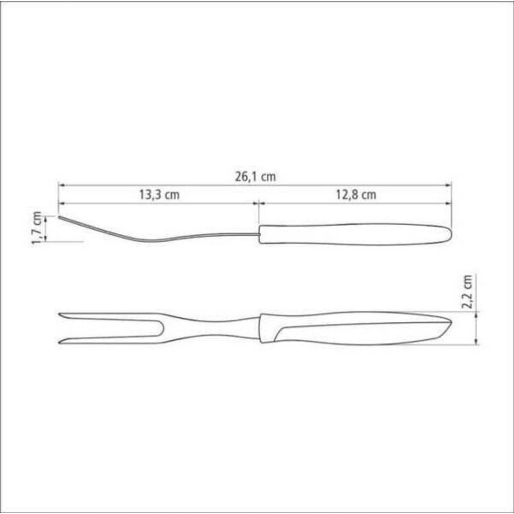 Garfo Trinchante Tramontina Plenus Aço Inox Cabo Preto - 2