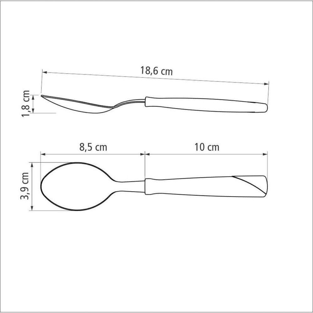 Colher De Mesa Tramontina Inox New Kolor Azul - 2