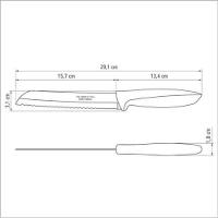 Faca Para Pão Tramontina Plenus 7" Inox Polipropileno Preto - 2