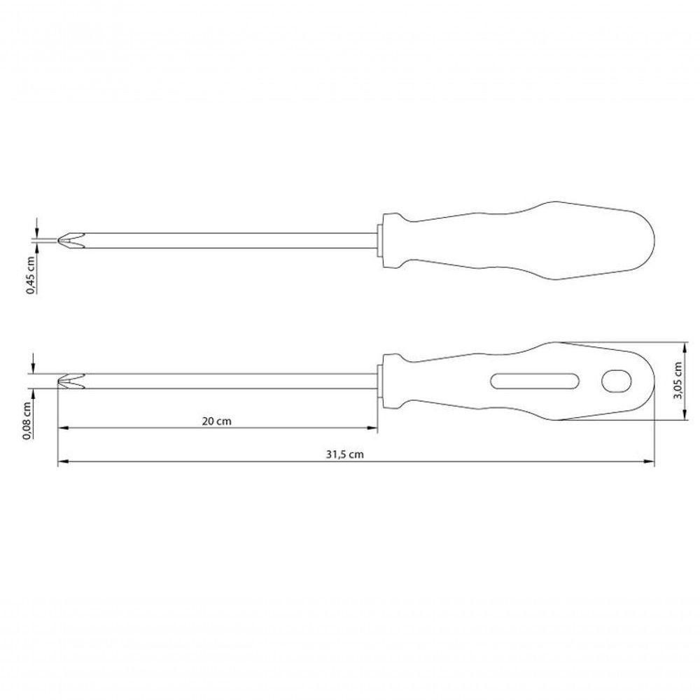 Chave De Fenda Tramontina Master Yellow 5-16x8" Com Ponta Cruzada - 3