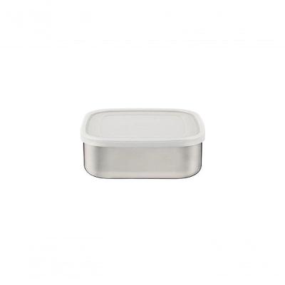 Pote Tramontina Freezinox Em Inox Quadrado Com Tampa Plástica 1,2 Litros