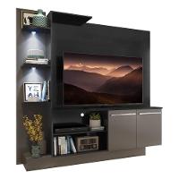 Estante Tv 55" Com 2 Leds E 2 Portas Dallas Multimóveis V3398 Preta/Lacca Fumê Preto/Lacca Fumê - 1
