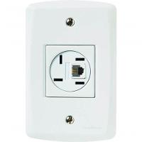 Conjunto 4x2 Com 1 Tomada Telefone 4p E Rj11 Tramontina Lux2 Branco - 1