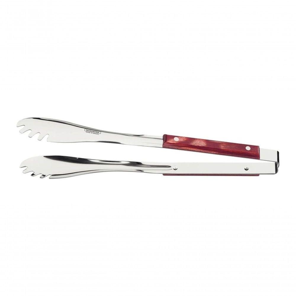Pegador De Carne Tramontina Churrasco Aço Inox Com Cabo Polywood Vermelho - 1