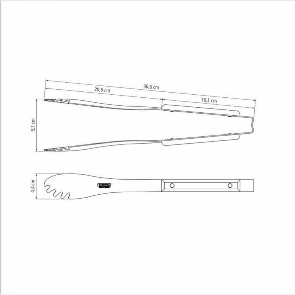 Pegador De Carne Tramontina Churrasco Aço Inox Com Cabo Polywood Vermelho - 3