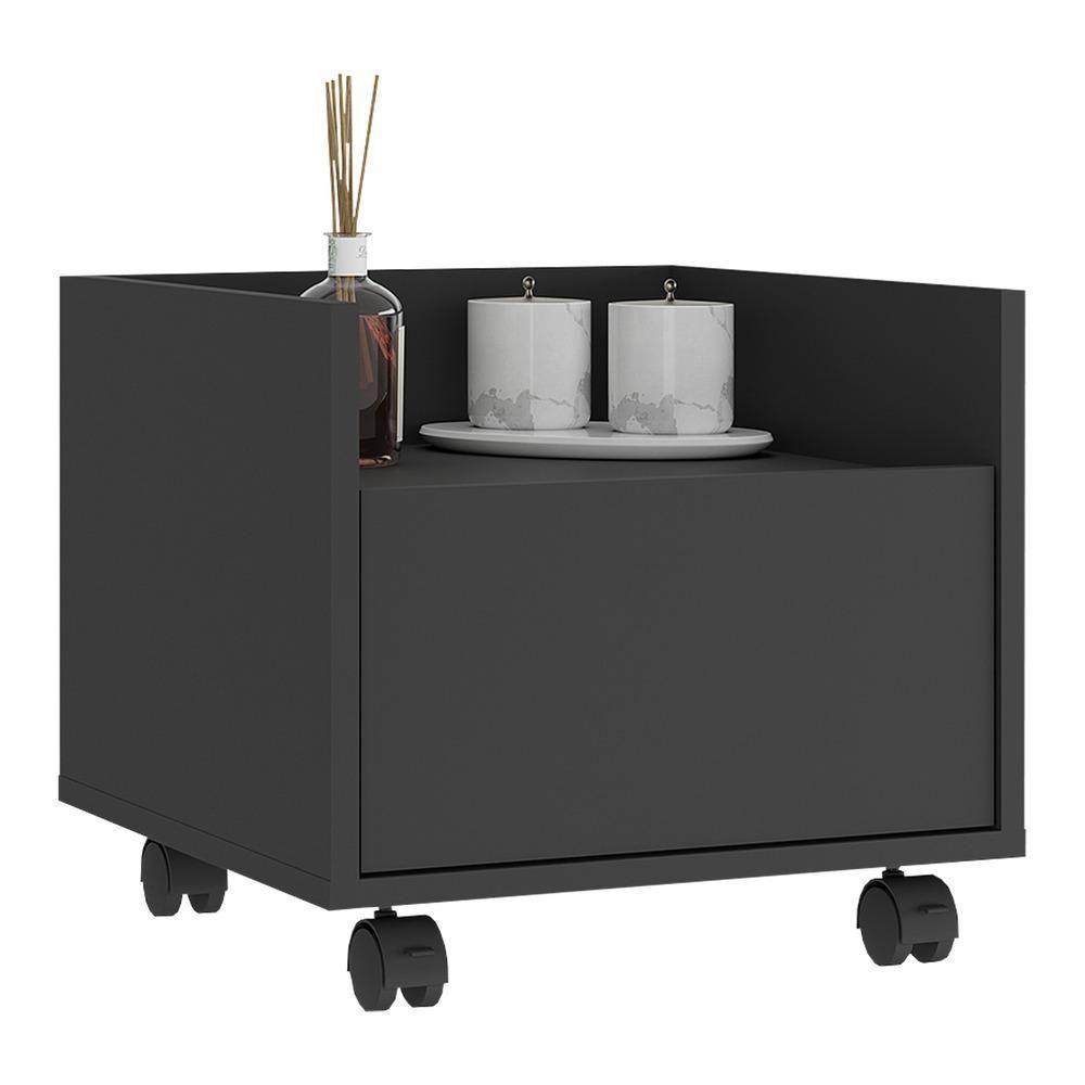 Gabinete Armário Banheiro 40 Cm Com Rodízios Multimóveis Mp5035 Preto - 6