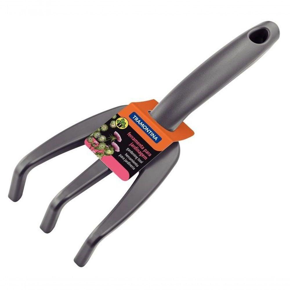 Ancinho Com 3 Dentes Para Jardinagem Tramontina Em Plástico Grafite - 4