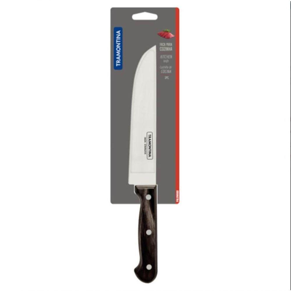 Faca Tramontina Polywood 7 Aço Inox Cabo Castanho - 3