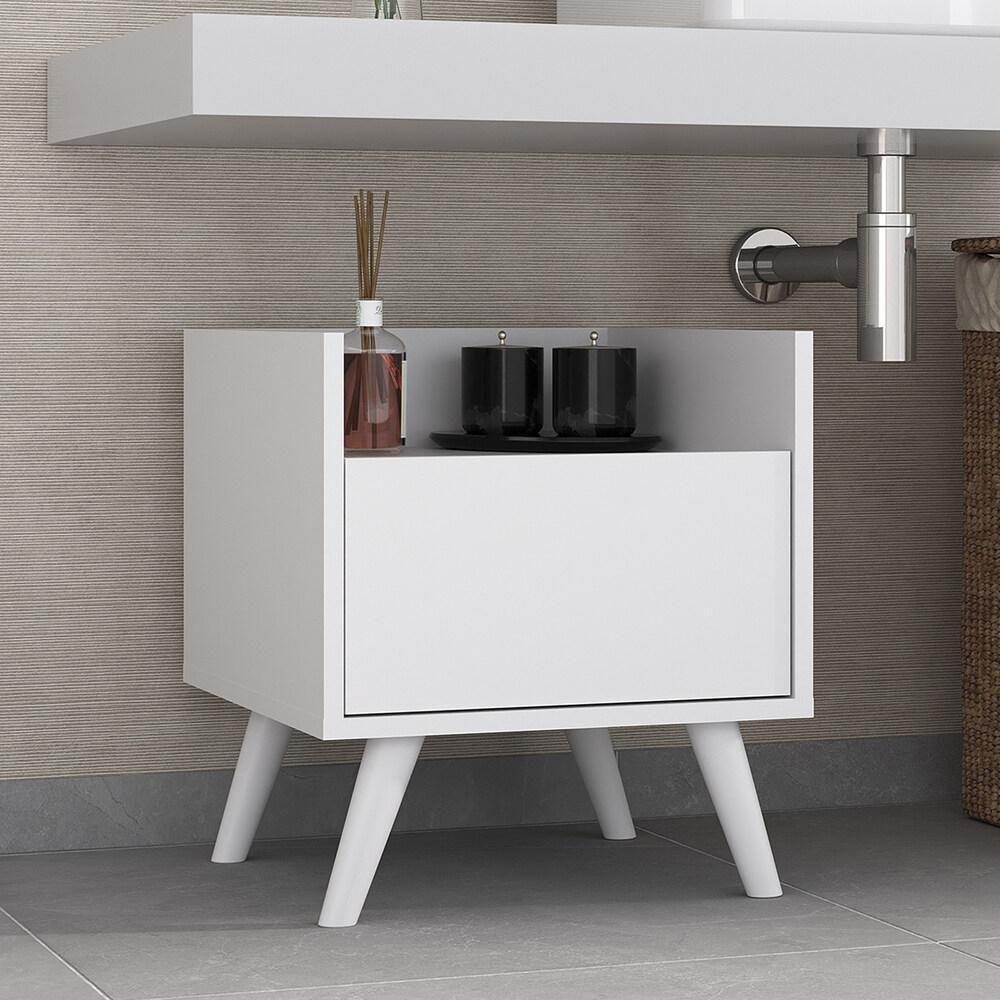 Gabinete Armário Banheiro 40 Cm Com Pés Retrô Multimóveis Mp5037 Branco - 1